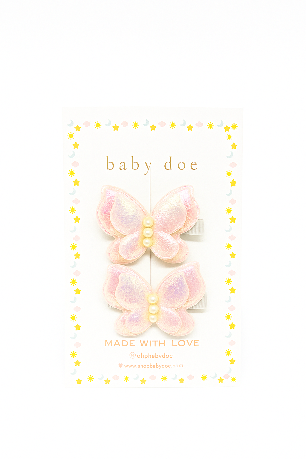 Pink Butterfly Hair Clips