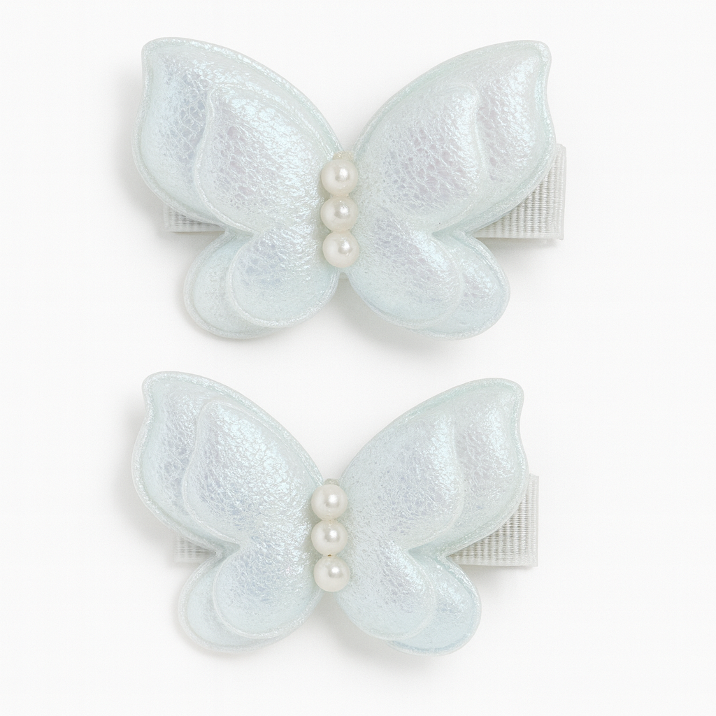 Blue Butterfly Hair Clips