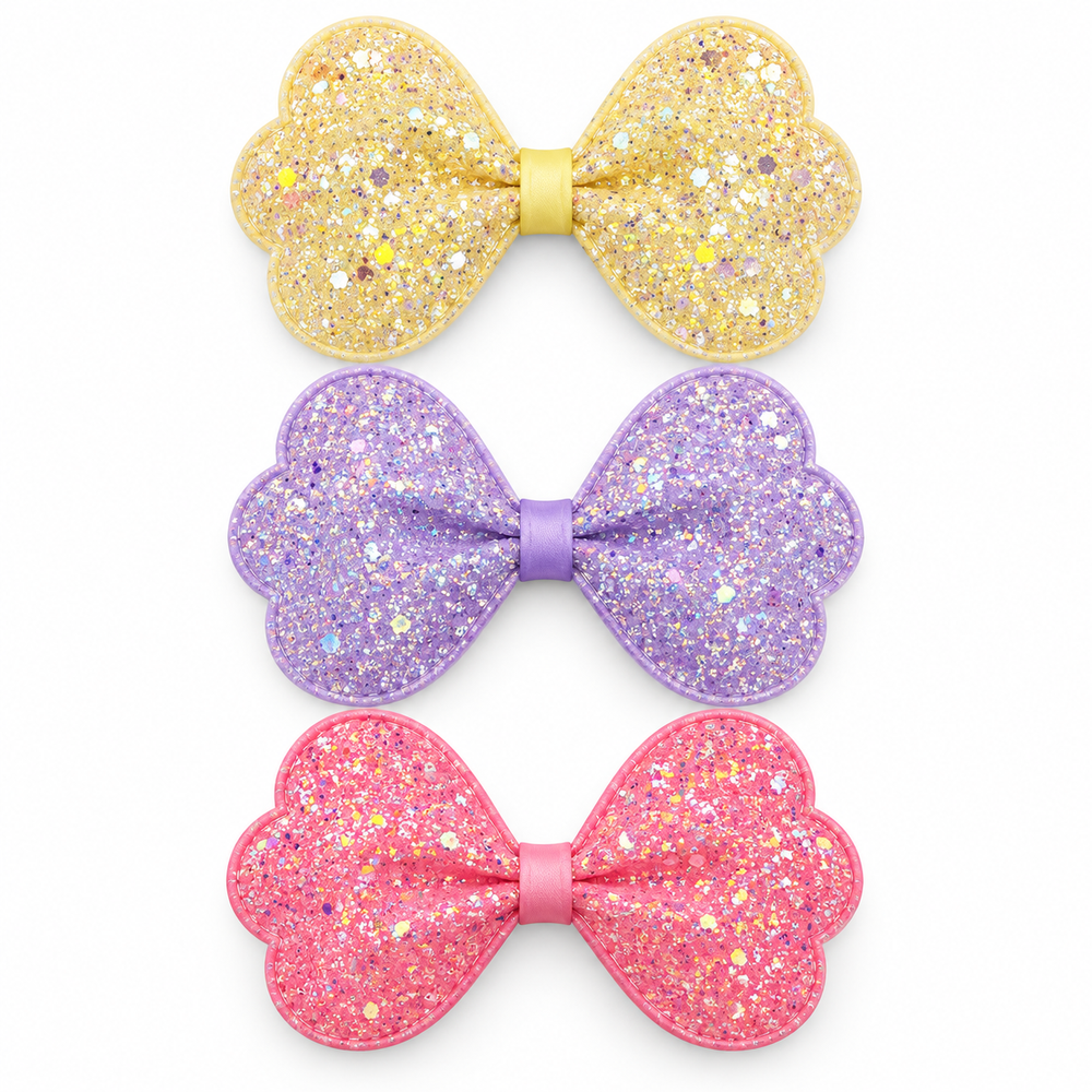 Pink, Purple and Gold Big Shimmer Bows