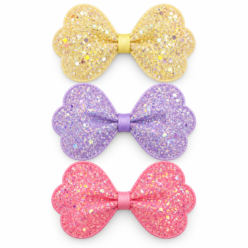 Pink, Purple and Gold Big Shimmer Bows