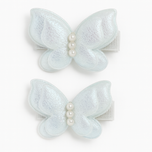 Blue Butterfly Hair Clips
