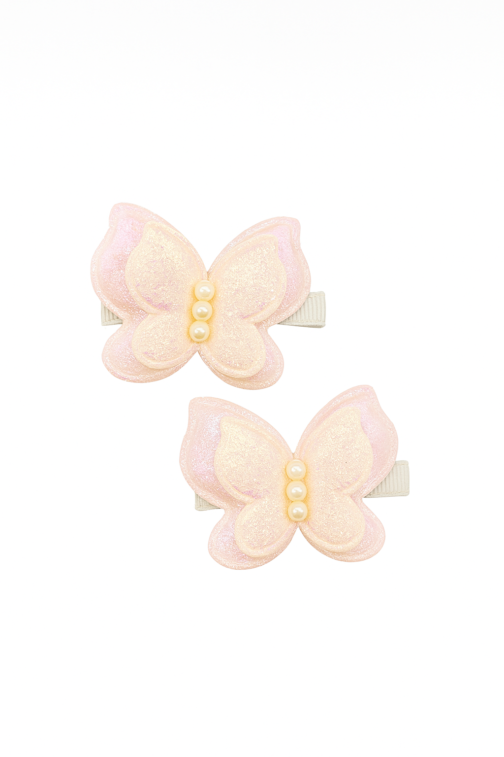 Pink Butterfly Hair Clips