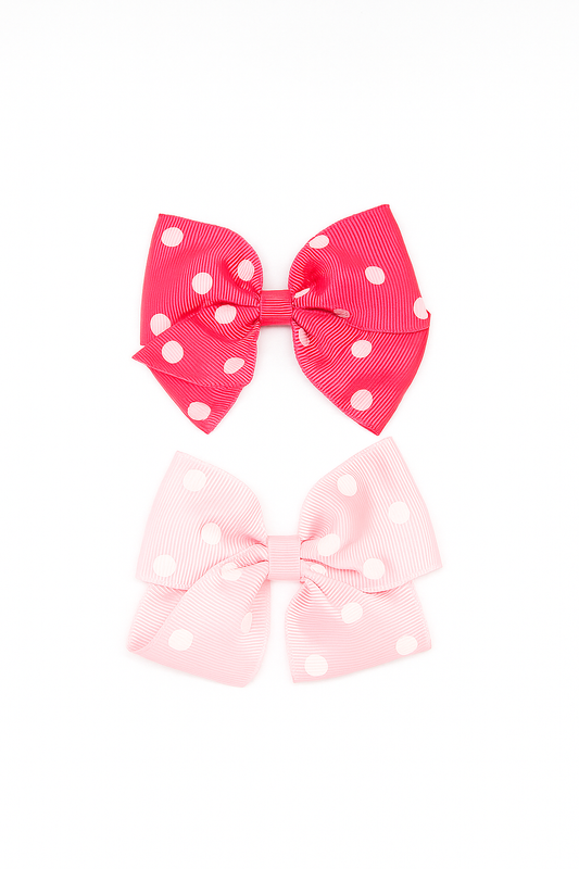 Shades of Pink Polka Dot Hair Clips