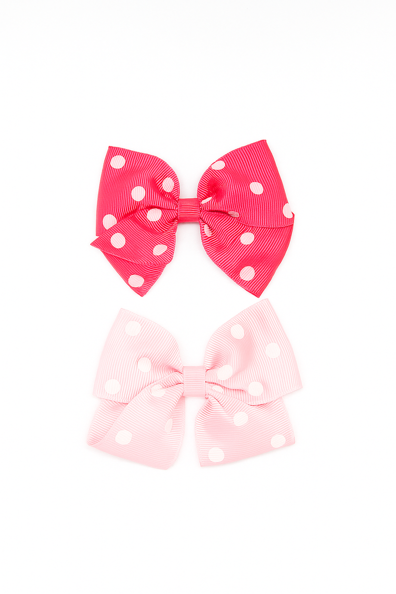 Shades of Pink Polka Dot Hair Clips