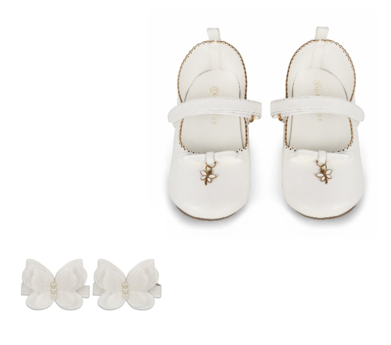 White Butterfly Ballerina & Clip Combo