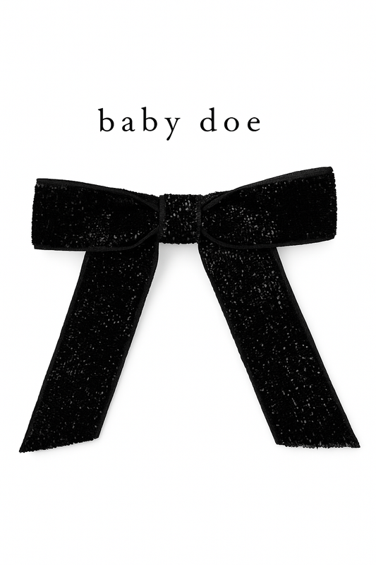 Black Glitter Bow Clip