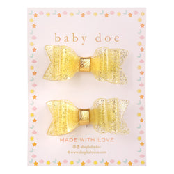 Gold Glitter Hair Clips