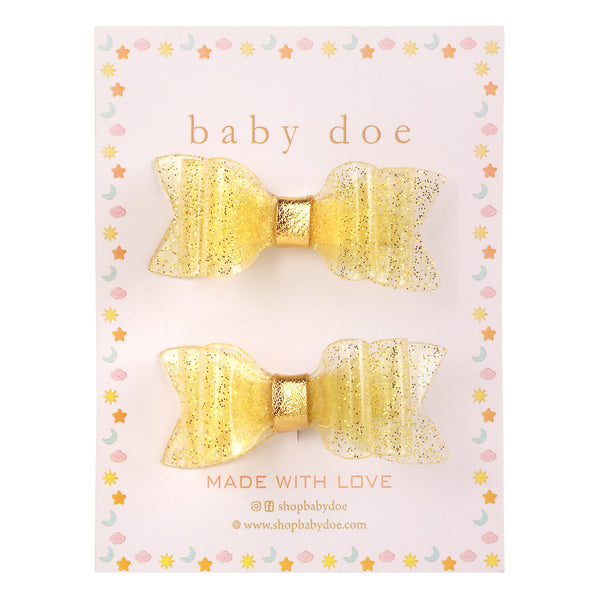 Gold Glitter Hair Clips