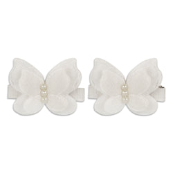 White butterfly Hairclips