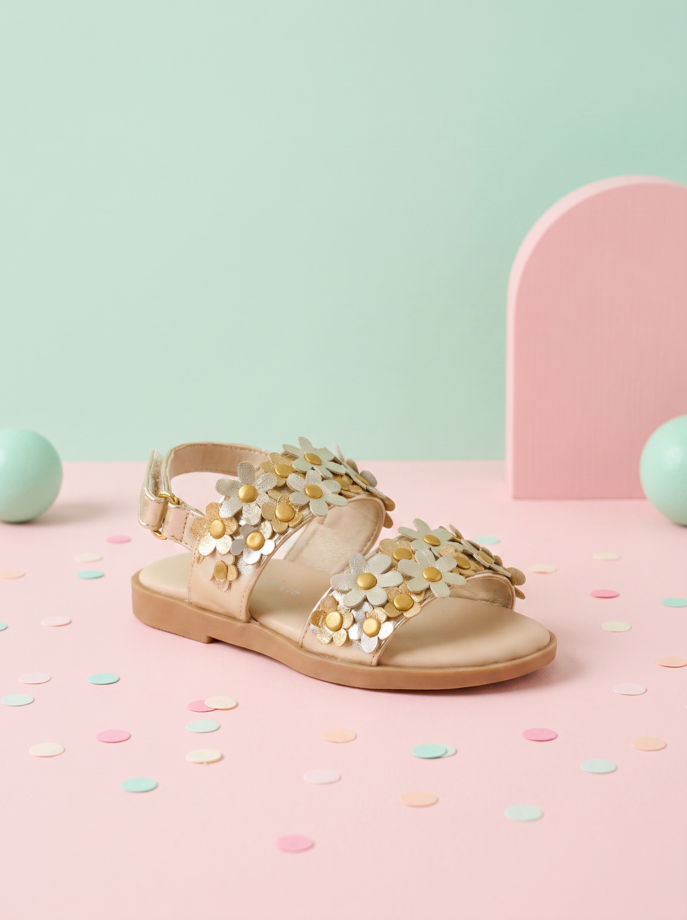 Babydoe Gold Bloom Sandal — pastel-studio