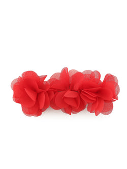 Red flower hair clip-Single