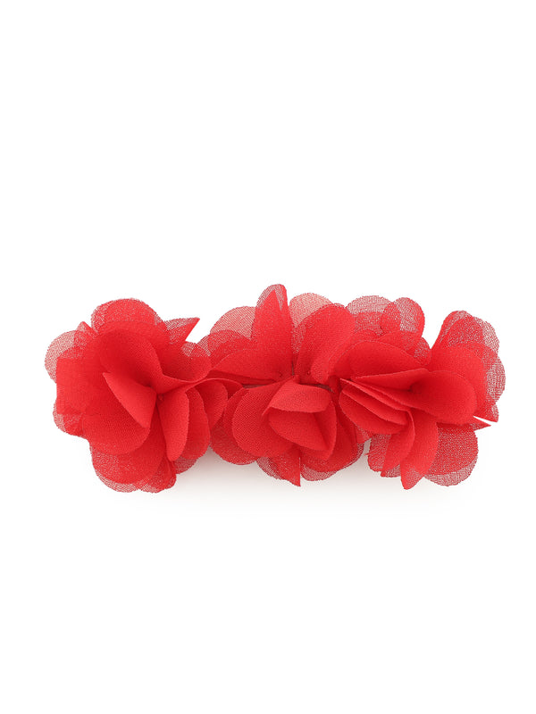 Red flower hair clip-Single